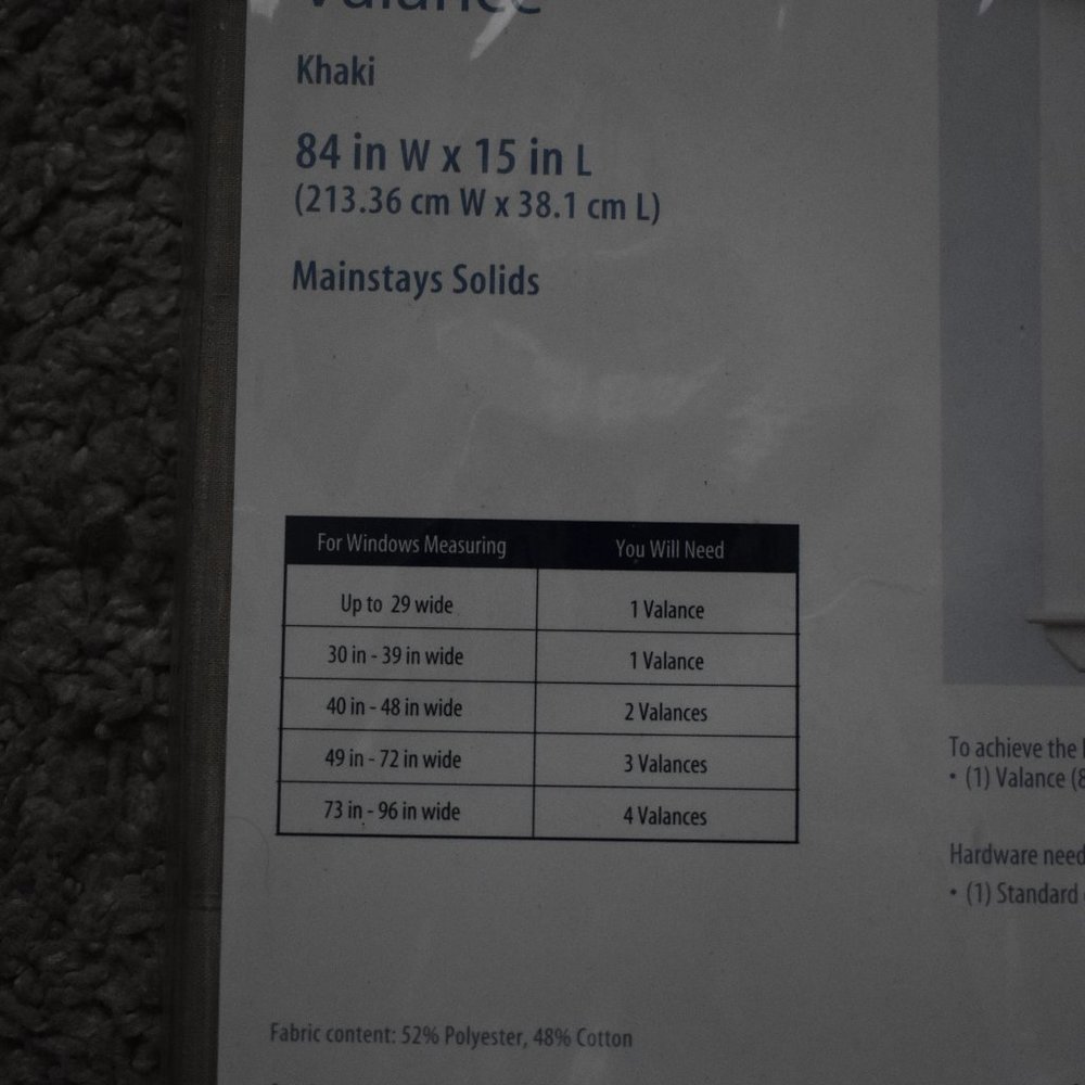 Mainstays home- Khaki Valance - Picture 4 of 4